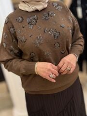 Fuat Gürşen 4353 Ön İşleme Detay Tunik - Kahve