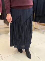 SENTEZ Viola Parçalı Kırıştırma Etek- Lacivert