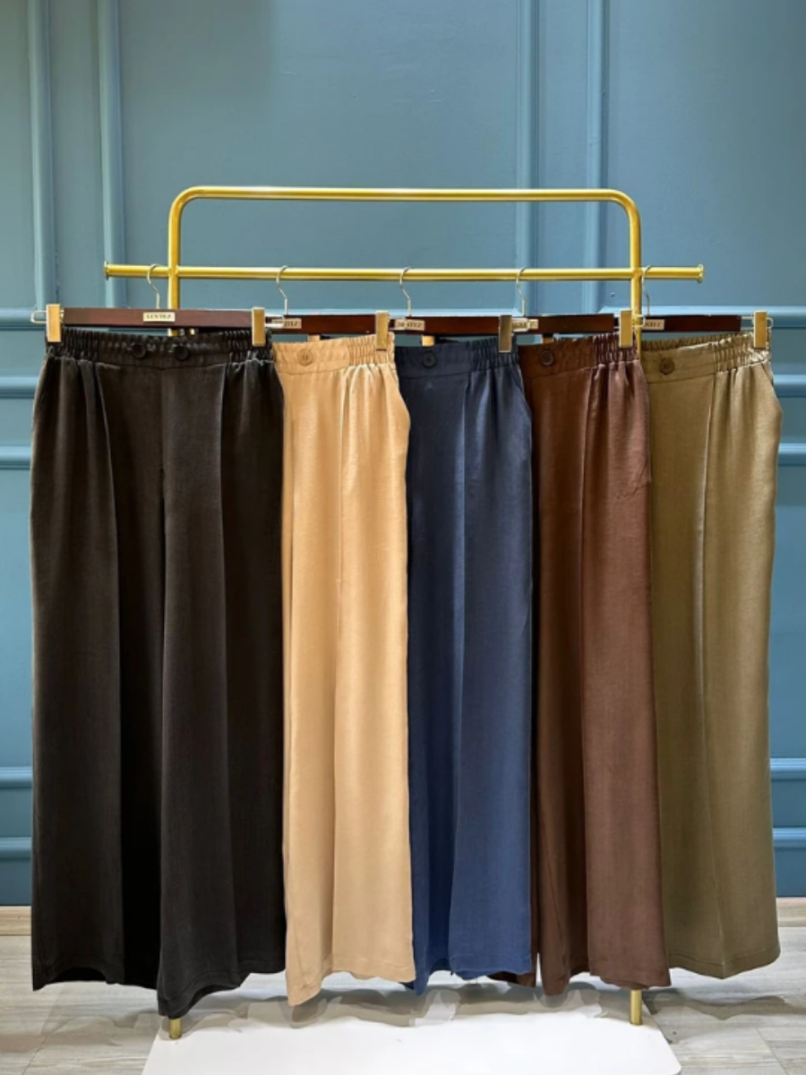 SENTEZ 5556 İPEK CUPRA GENİŞ PAÇA PANTOLON