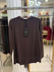 NUSS EVAZE ETEK ÜSTÜ TUNİK - KAHVE