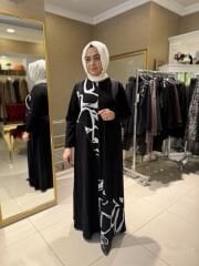 DESENLİ ÇİFT TARAFLI TAŞLI ELBİSE / BELGİN