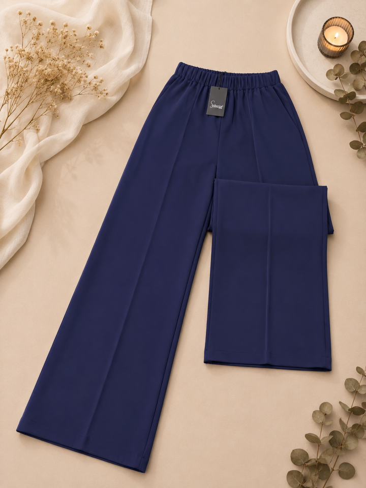 SENTEZ COLMAR  5580 BELİ LASTİKLİ GENİŞ PAÇA PANTOLON- LACİVERT