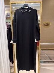 YAKASI TAŞ & KOLU TÜL DTY TRİKO ELBİSE / BELGİN