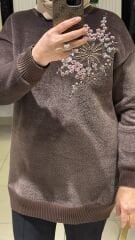 TIĞ TRİKO ANGORA TUNİK -KAHVE