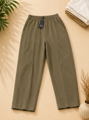 SENTEZ -5596 DUTİ KETEN PANTOLON - HÂKİ