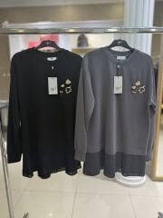 TIĞTRİKO PLİSELİ AKSESUAR DTY TUNİK