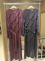 FIRFIRLI DESEN DTY. İPEK CUPRA ELBİSE /DEFRİNA