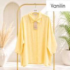 Nuss 3001 Oversize Basic Gömlek-  Vanilin