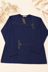Bambu Penye Bluz 5380-Lacivert