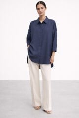 Nuss 3001 Oversize Basic Gömlek- Navy