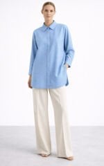 Nuss 3001 Oversize Basic Gömlek- Roos Mavi