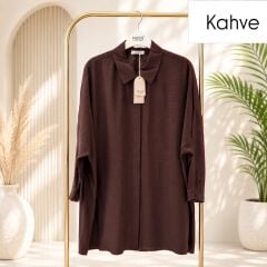 Nuss 3001 Oversize Basic Gömlek- Kahve