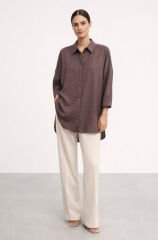 Nuss 3001 Oversize Basic Gömlek- Kahve
