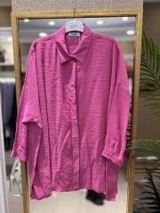 Nuss 3001 Oversize Basic Gömlek-Fuşya