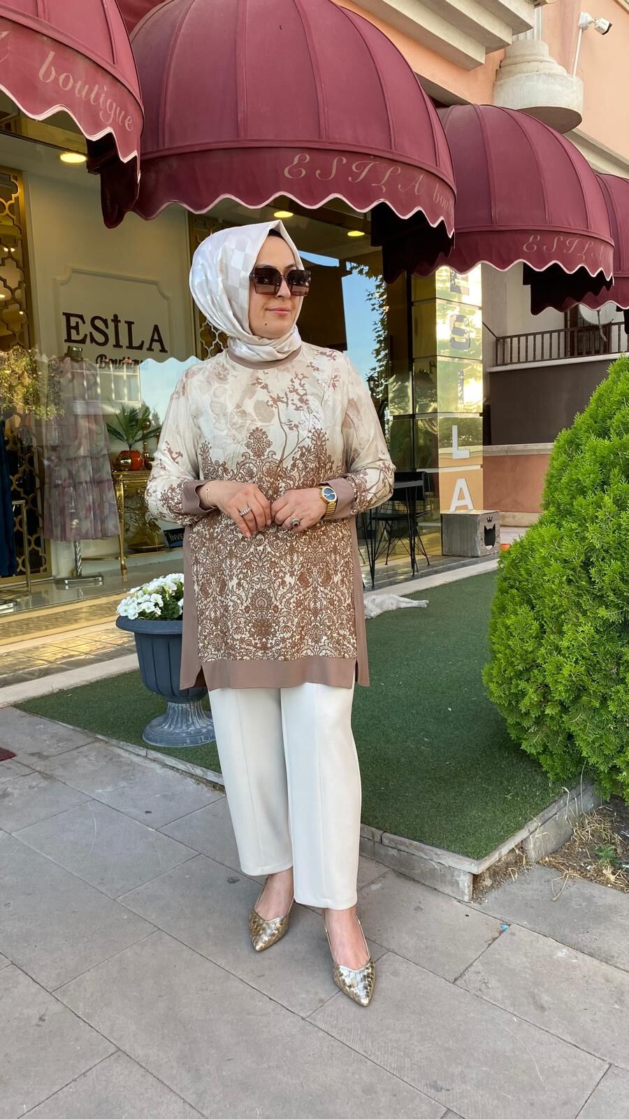 FUAT GÜRŞEN  VİZON DESENLİ BLUZ