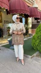 FUAT GÜRŞEN  VİZON DESENLİ BLUZ