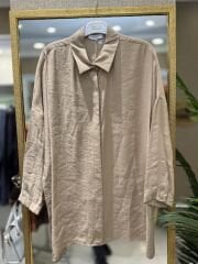 Nuss 3001 Oversize Basic Gömlek- Latte
