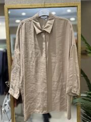 Nuss 3001 Oversize Basic Gömlek- Latte