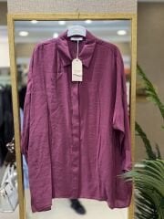 Nuss 3001 Oversize Basic Gömlek- Mürdüm