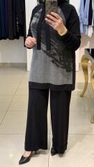 Fuat Gürşen 5343 Yaka Fermuar Detay Pantolonlu Takım - Siyah