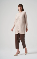 KENDİNDEN DESENLİ MERSERİZE HIRKA/ NUSS