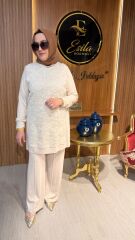 FUAT GÜRŞEN 3372 TUNİĞİ PUL VE ÇİÇEK İŞLEMELİ PANTOLONLU TAKIM