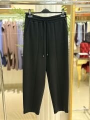 Sentez Önden Parçalı Havuç Bambu Pantolon - Siyah