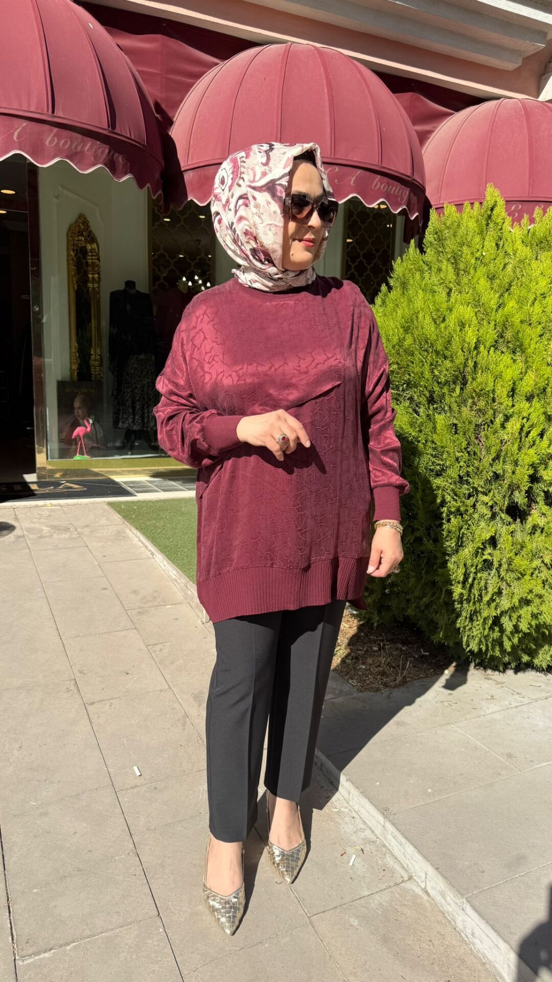 Nuss Önü Verev Ribanalı Vegan İpek Tunik