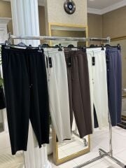 Sentez Önden Parçalı Havuç Bambu Pantolon - Lacivert