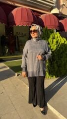 NUSS DESENLİ İPEK CUPRA TUNİK