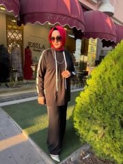 FUAT GÜRŞEN  Büyük B. Kol ve Sırt Baskı Detay Tunik - Siyah