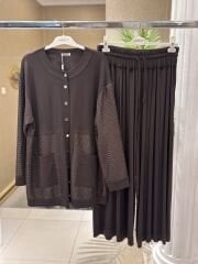 Defrina - File Detaylı İkili Takım -Kahve