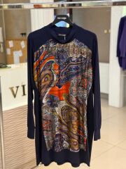 FUAT GÜRŞEN LACİVERT ŞAL DESEN  TUNİK