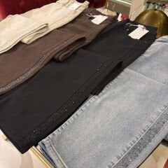 Fuat Gürşen 5413 Yan Taş İşlemeli Kot Pantolon -  Kahve