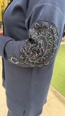 FUAT GÜRŞEN 4339 KOLU İŞLEMELİ  PANTOLONLU TAKIM- LACİVERT