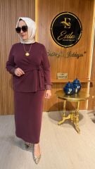 FUAT GÜRŞEN  BAĞALAMA DETAYLI TAKIM-BORDO