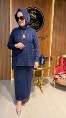 NUSS TUNİĞİ KENDİNDEN DESENLİ ETEKLİ- 26K-1350 / TAKIM