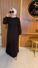 FUAT GÜRŞEN / ÖNÜ DÜĞMELİ DESENLİ ELBİSE