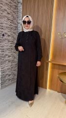 FUAT GÜRŞEN / ÖNÜ DÜĞMELİ DESENLİ ELBİSE