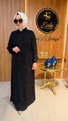 FUAT GÜRŞEN / ÖNÜ DÜĞMELİ DESENLİ ELBİSE