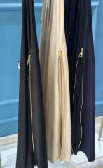 Sentez Rozie Yanı Fermuarlı Kloş Etek