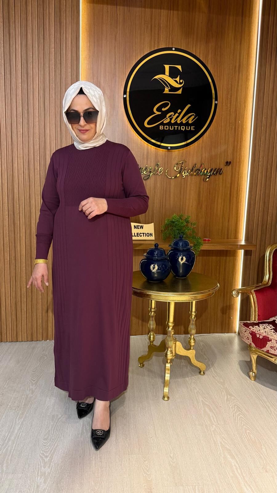 NUSS DESENLİ MERSERİZE ELBİSE