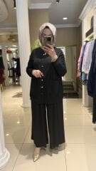 Defrina - File Detaylı İkili Takım - Siyah