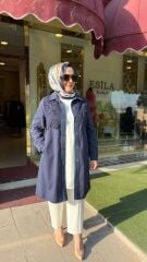 SEÇİL GÜBÜR DETAYLI KAP - LACİVERT