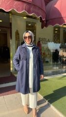 SEÇİL GÜBÜR DETAYLI KAP - LACİVERT