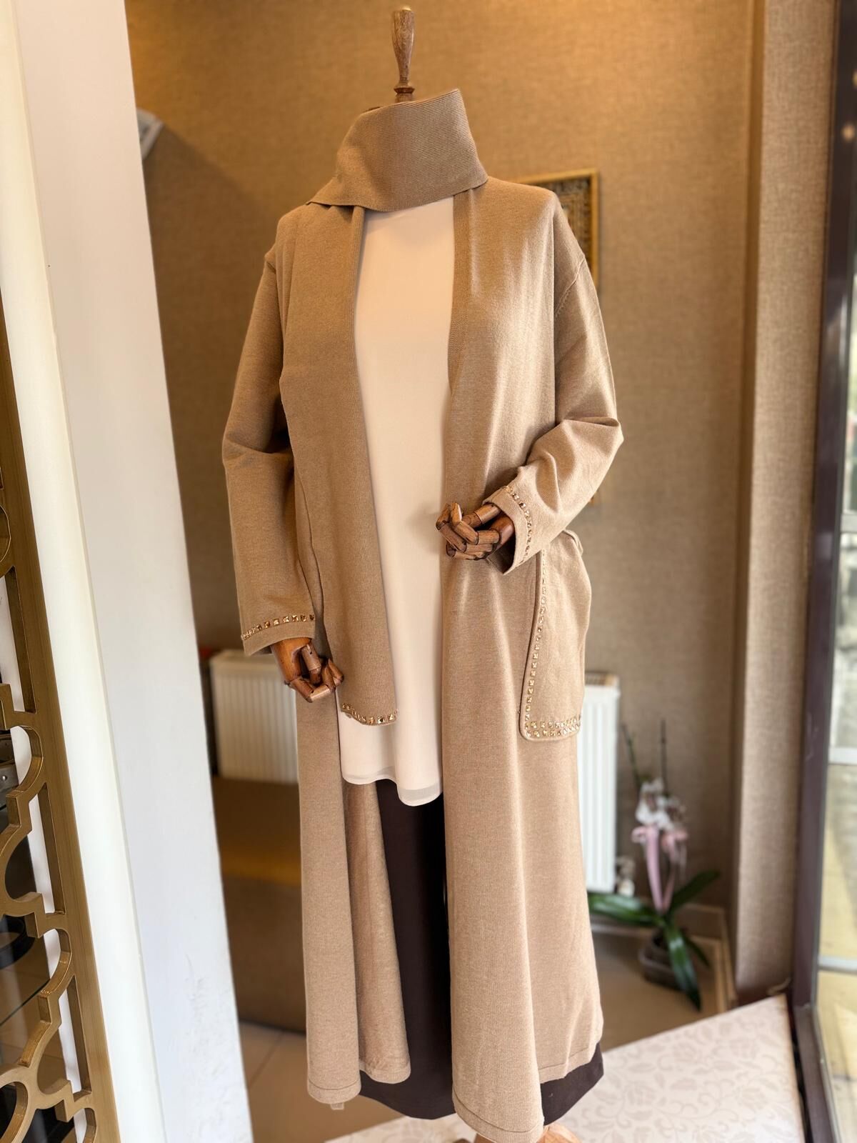 Fuat Gürşen 4646 Geniş Cep Detay Kap - Bej