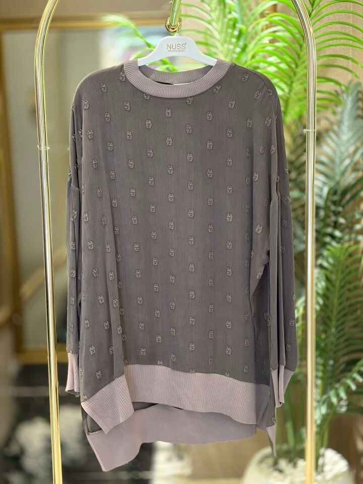 NUSS 3043 İpek Cupra Vegan Tunik - Vizon