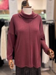 SEÇİL DÜŞÜK DEGAJE YAKA TUNİK-BORDO