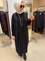 NURCAN ÇETİN / KENDİNDEN DESENLİ  FİLE DTY. SANDY KUMAŞ HIRKA